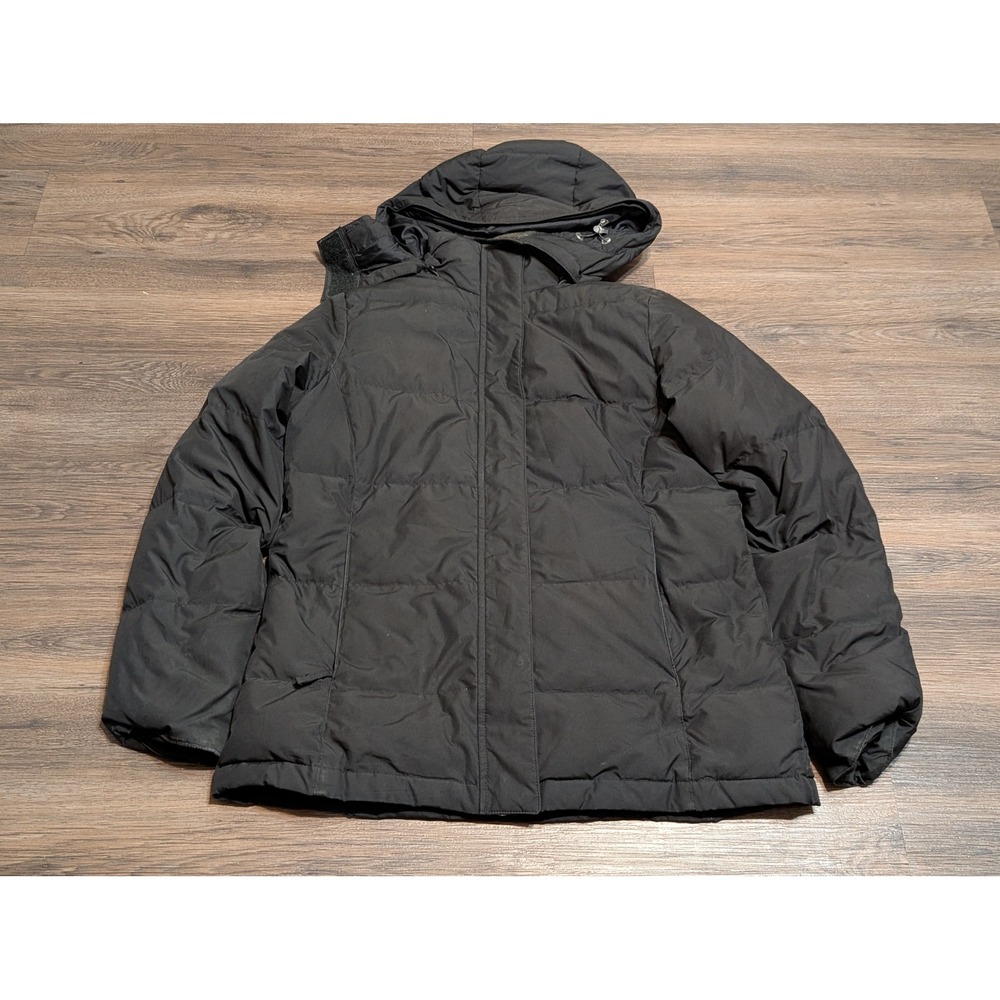 LL Bean Womens Black Down Hooded Puffer Jacket Coat Item 234009 Size XS Reg READ